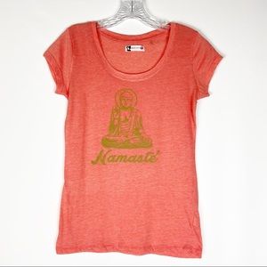 Namaste graphic burnout cap sleeve tshirt